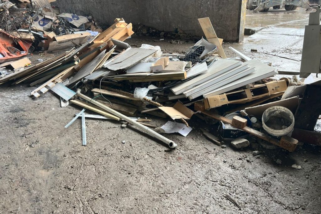 Pile of renovation offcuts and building waste on a Sydney site