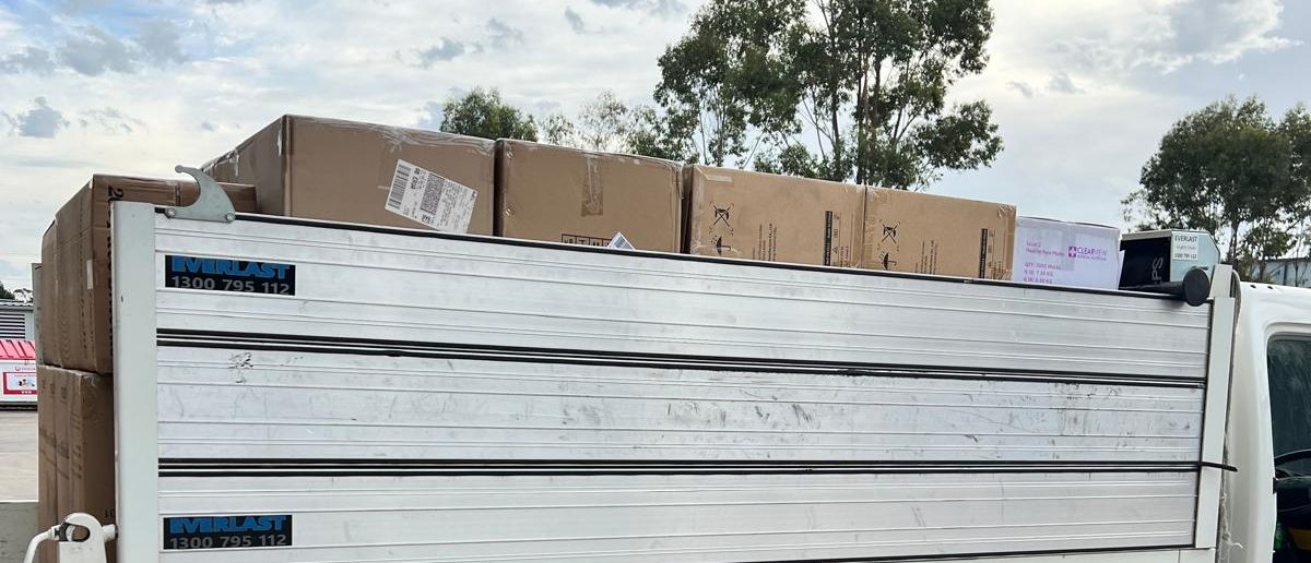 Rubbish Runners truck loaded with commercial boxes